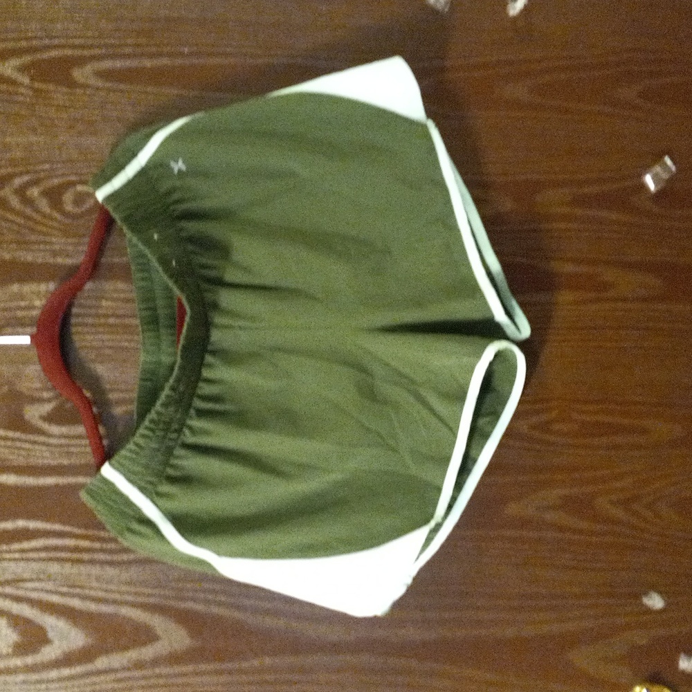 Xersion quick dry running shorts. Deep green and lime green. Size L NWOT